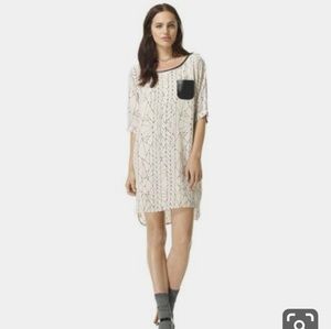 Club Monaco silk and leather shirt dress